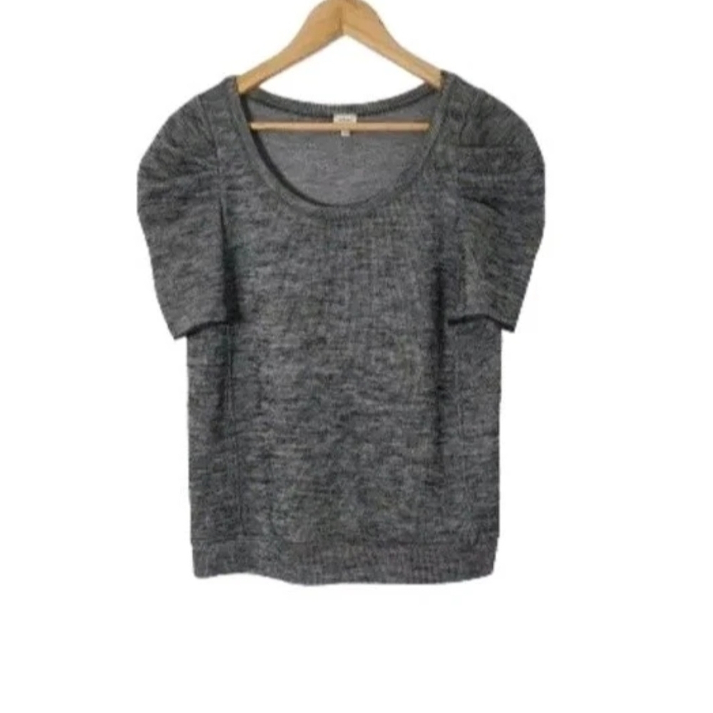 Aritzia Wilfred Gray Short Puff Sleeve Wool Knitted Sweater Women's Size L